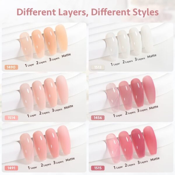 GAOY Milky White x Jelly Nude Gel Nail Polish Set - Image 2