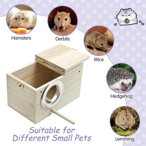 Hamiledyi Small Animal House Habitat Wooden Hamster House - Image 4