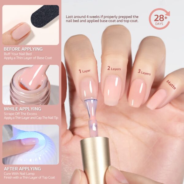 GAOY Milky White x Jelly Nude Gel Nail Polish Set - Image 4