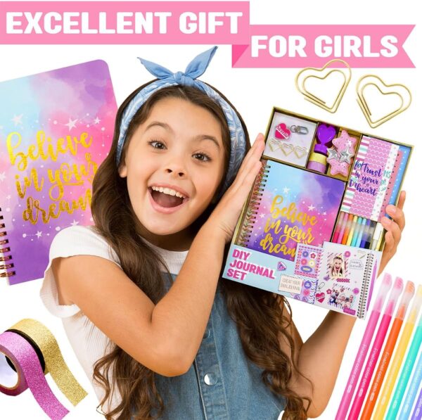 DIY Journal Kit for Girls - DIY Journal Set for Tween & Teen Girls, Stationery Set, - Image 2