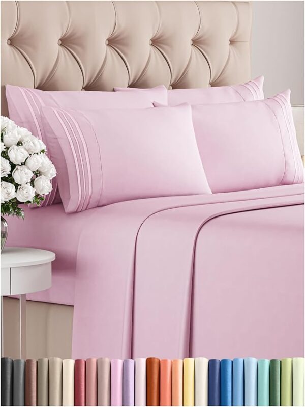 Cal King 6 Piece Sheet Set - Comfy, Breathable & Cooling - Image 3