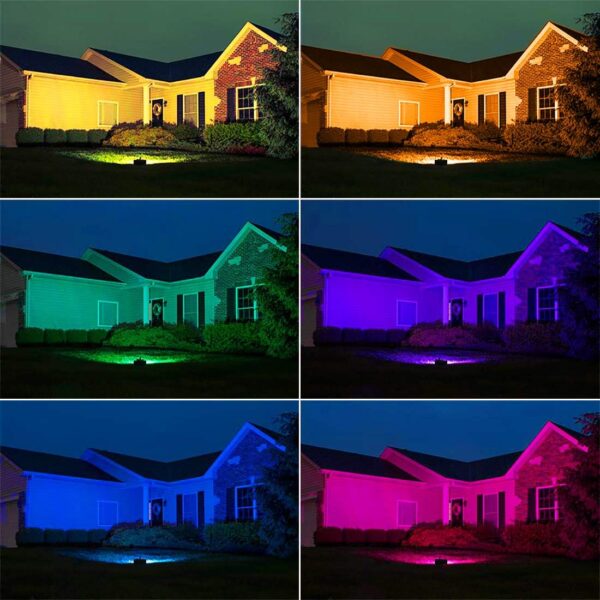 MELPO Led Flood Light Outdoor, 50W RGB Color Changing Landscape Lighting with Remote - Image 4