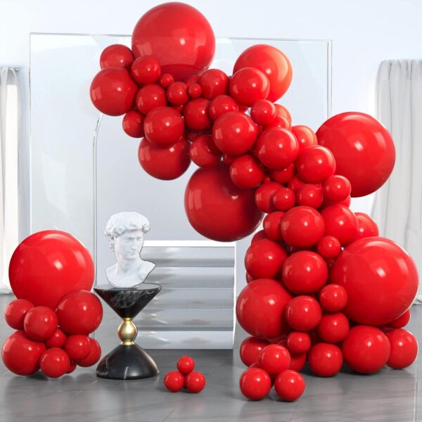 PartyWoo Red Balloons, 140 pcs