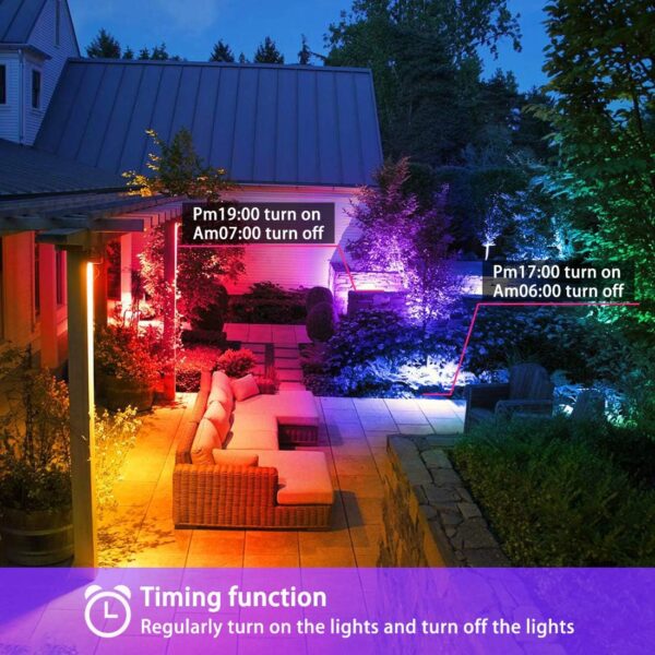 MELPO Led Flood Light Outdoor, 50W RGB Color Changing Landscape Lighting with Remote - Image 5