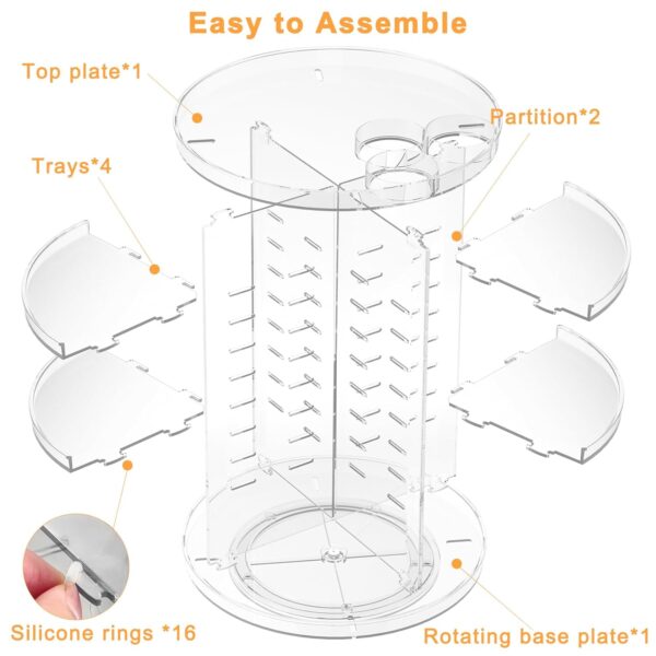 Rotating Makeup Organizer, DIY 8 Adjustable Layers Spinning Skincare Organizer - Image 2