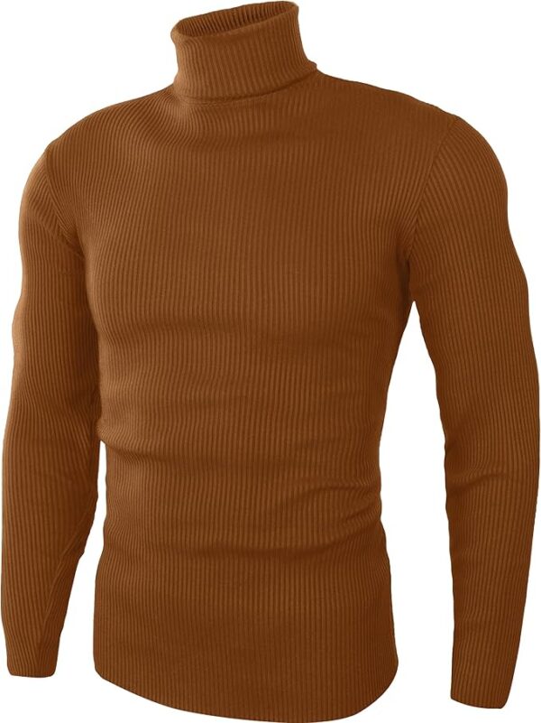 NY Threads Mens Ribbed Turtleneck Slim Fit Pullover Casual Long Sleeves Basic Top - Image 3