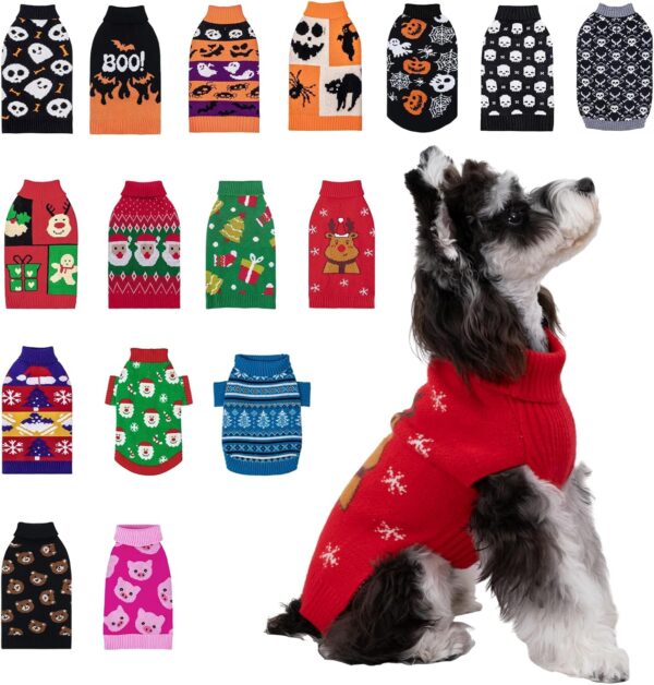 CuteBone Christmas Dog Sweater for Small Medium Dogs