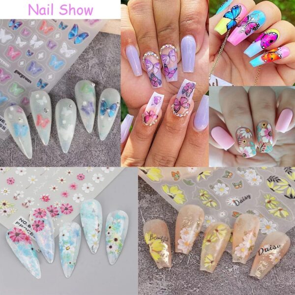 Flower Nail Art Stickers Colorful Daisy Use code: 508UCNR5 - Image 2