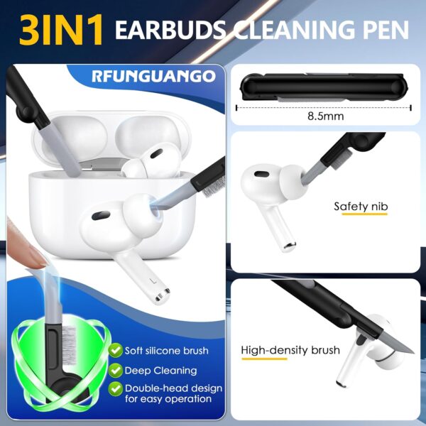 RFUNGUANGO for AirPods Pro 2nd/1st Generation Case Cover with Secure Lock Clip - Image 2