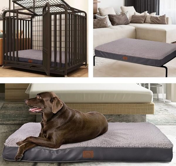 Dog Bed for Large Dogs - Big Waterproof Dog Crate Bed with Removable Washable Cover - Image 5