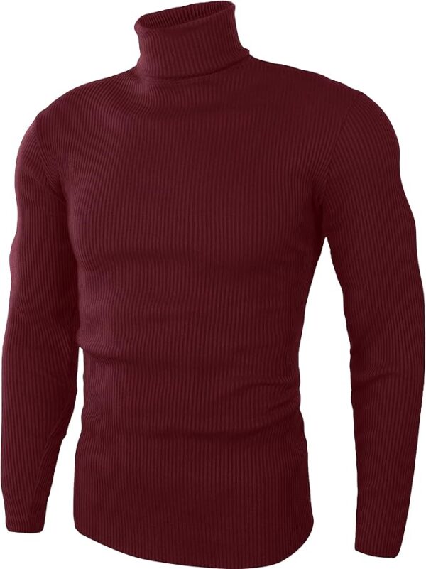 NY Threads Mens Ribbed Turtleneck Slim Fit Pullover Casual Long Sleeves Basic Top - Image 4