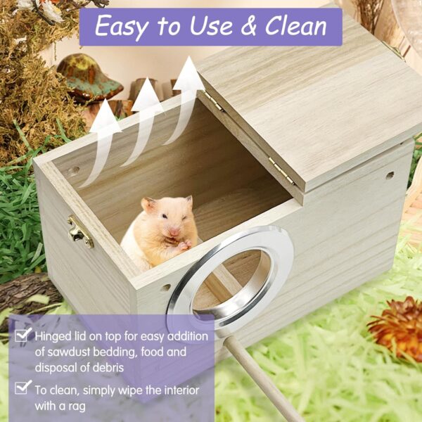 Hamiledyi Small Animal House Habitat Wooden Hamster House - Image 3