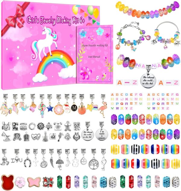 Girls Charm Bracelet Making Kit - 166 Pcs