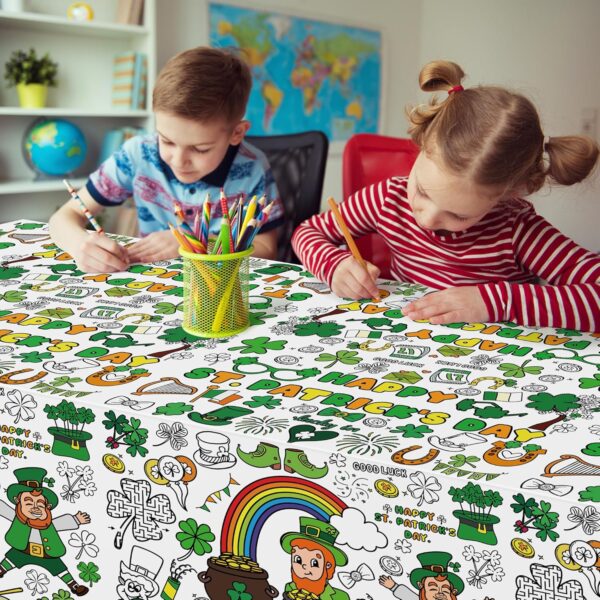 OHOME St Patricks Day Coloring Tablecloth - St Patricks Day - Image 2