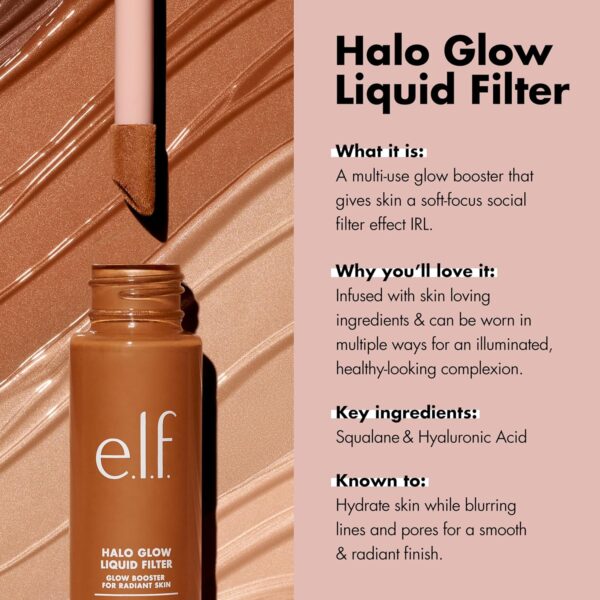 e.l.f. Halo Glow Liquid Filter, Complexion Booster For A Glowing - Image 4