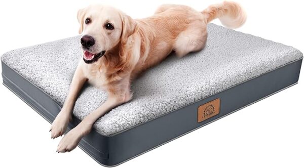 Dog Bed for Large Dogs - Big Waterproof Dog Crate Bed with Removable Washable Cover