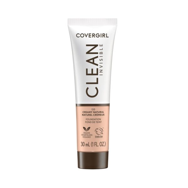 COVERGIRL Clean Invisible Foundation Makeup, Dewy & Glowy Finish, Buildable Coverage -28%