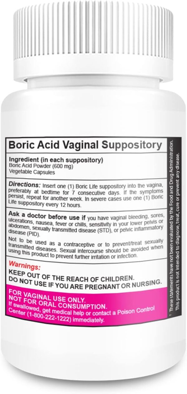 NutraBlast Boric Acid Vaginal Suppositories - 100% Pure Made in USA -43% - Image 6