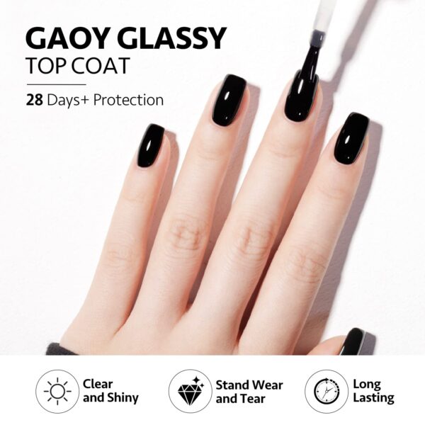 GAOY 16ml 2 Pcs Glassy Gel Top Coat and Base Coat Set,No Wipe Foundation -63% - Image 4