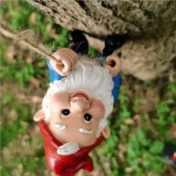 Climbing Gnomes Tree Faces Decor Outdoor for Yard, Adorable Gnome Elf Out Hugger Fairy Door Statue for Tree -11% - Image 5