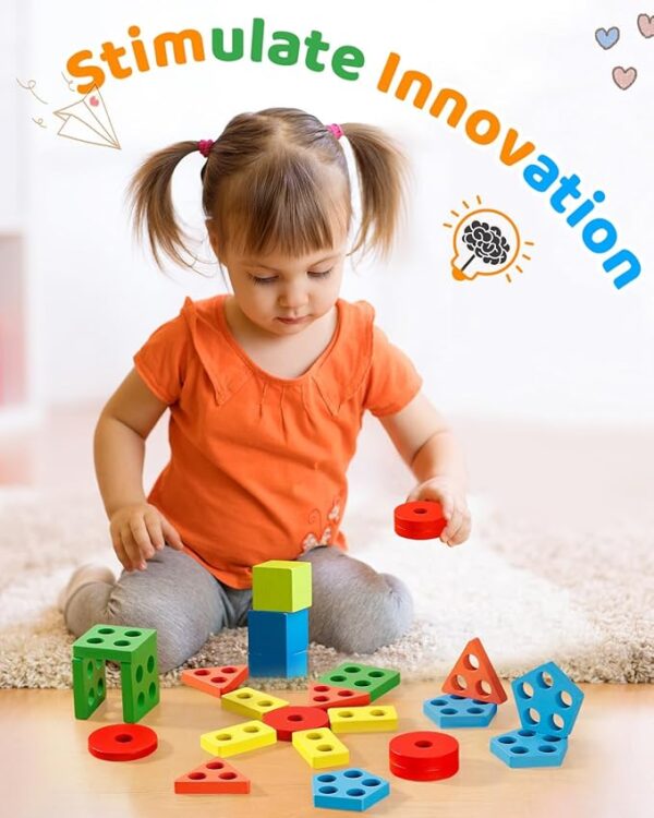 Montessori Toys for 1 2 3 Year Old Boy Girl, Wooden Sensory Toys - Image 3