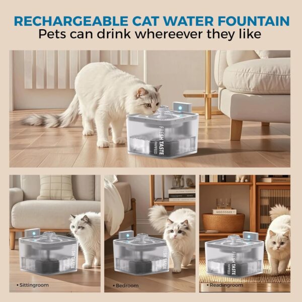 Cat Water Fountain - Pet Water Fountain with Motion Sensor,106oz/3L Automatic Cat - Image 4