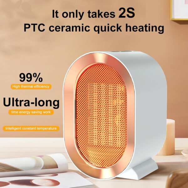 Indoor Electric Portable Space Heater, 1200W Personal Desk Heater, Fast Quiet Heating Ceramic - Image 2