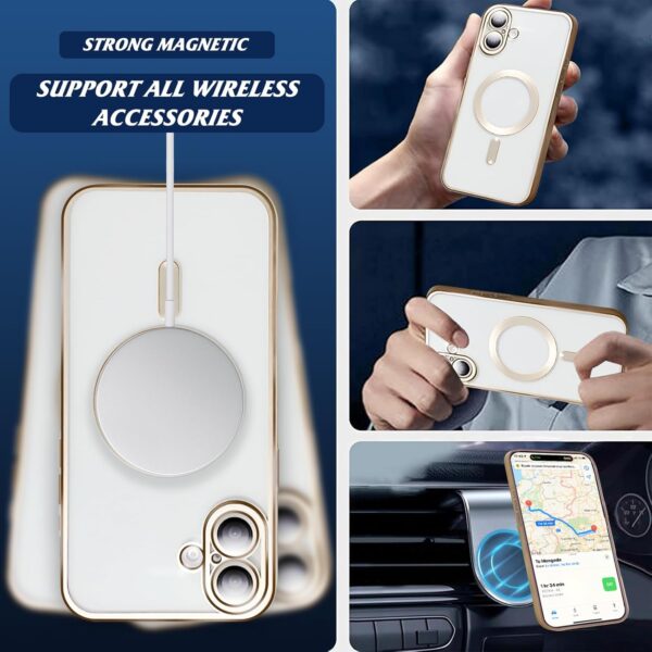 for iPhone 16 Titanium Plated Matte TPU Protective Case, Compatible with MagSafe - Image 4