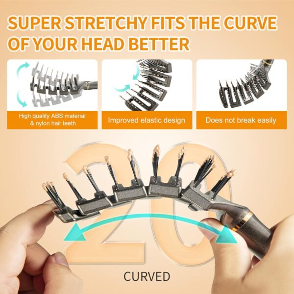 Curved Detangling Brush for Curly Hair, Professional Vented Anti-Tangle Brush for Wet & Dry -52% - Image 2