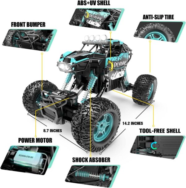 CROBOLL 1:12 Large Remote Control Car for Boys Kids with Lifting Function,4WD RC Cars Electric Monster Truck -16% - Image 7