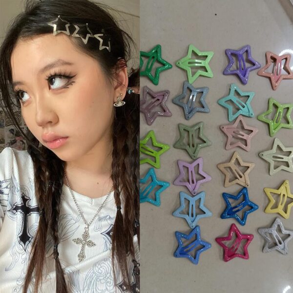 30 PCS 1.22" Sparkling Star Hair Clips Snap Star Hair Accessories Non Slip Star Clips for Girls Women Children's -40% - Image 4