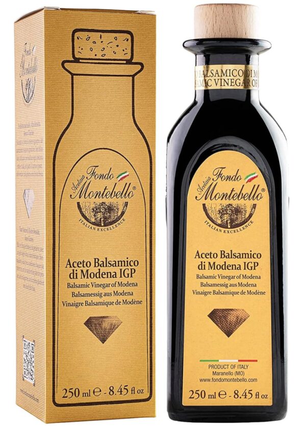 Balsamic Vinegar of Modena 8.45 fl.oz. (250ml), FONDO MONTEBELLO IGP-Certified, Dense and Delicious