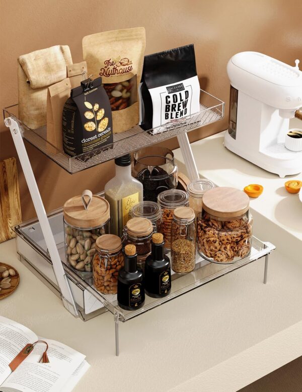 Modern Stylish 2-Tier Drawer Bathroom Counter Organizer - Easy Access & Stable Countertop Skincare & Makeup Vanity - Image 3