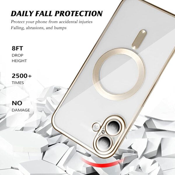 for iPhone 16 Titanium Plated Matte TPU Protective Case, Compatible with MagSafe - Image 3