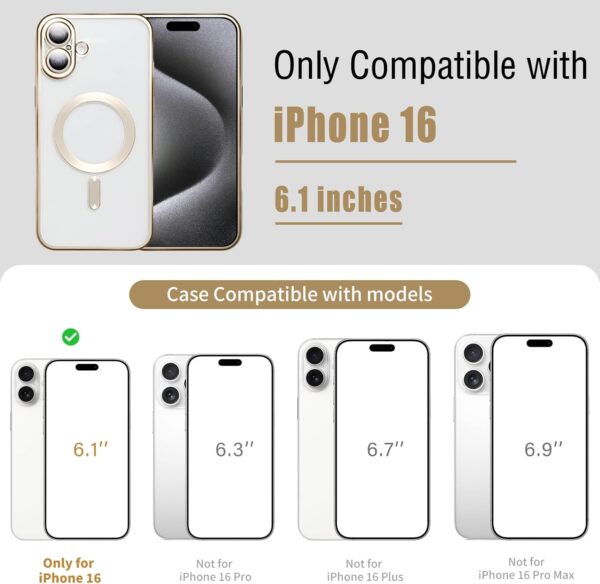 for iPhone 16 Titanium Plated Matte TPU Protective Case, Compatible with MagSafe - Image 5