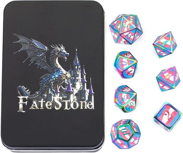 Fantasy Rainbow 7pcs DND dice Set Box for Dungeons and Dragons MTR PRG Tabletop Games - Image 4