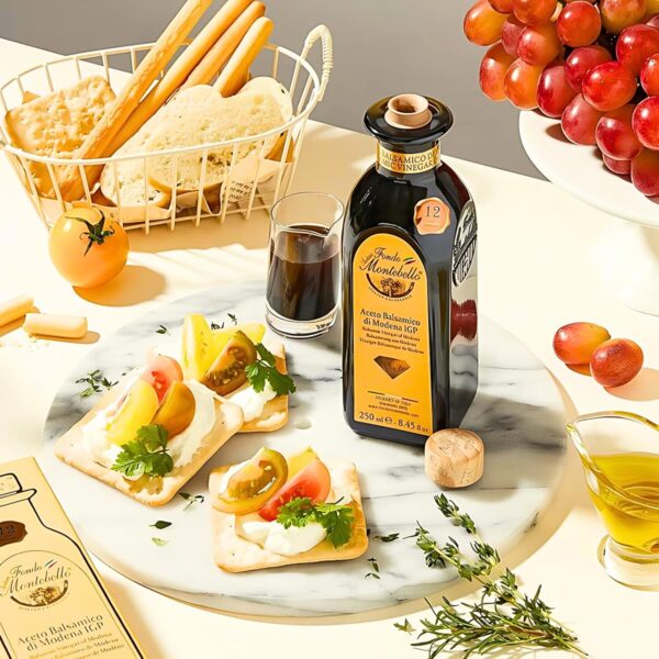 Balsamic Vinegar of Modena 8.45 fl.oz. (250ml), FONDO MONTEBELLO IGP-Certified, Dense and Delicious - Image 4