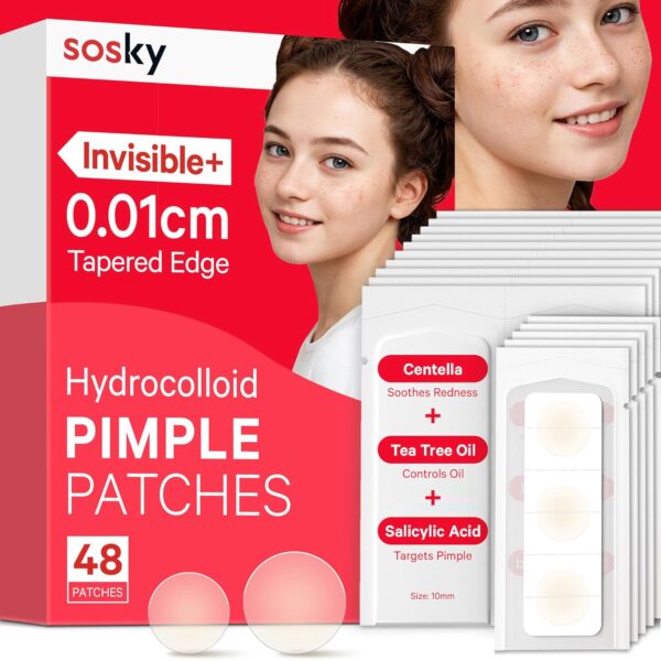 Sosky Pimple Patches for Face, FSA HSA Eligible Invisible Hydrocolloid Acne Patches -44%