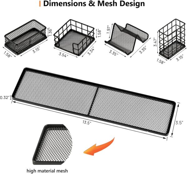 Organizers and Accessories, Desk Organizer Set with Pen Holder, Sticky Note holder, Paper Clip Holder - Image 3