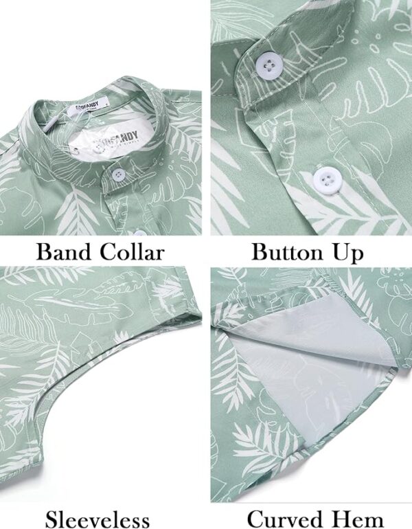 COOFANDY Men's Sleeveless Summer Shirts Beach Tank Top Button Up Dress Shirt Casual - Image 5