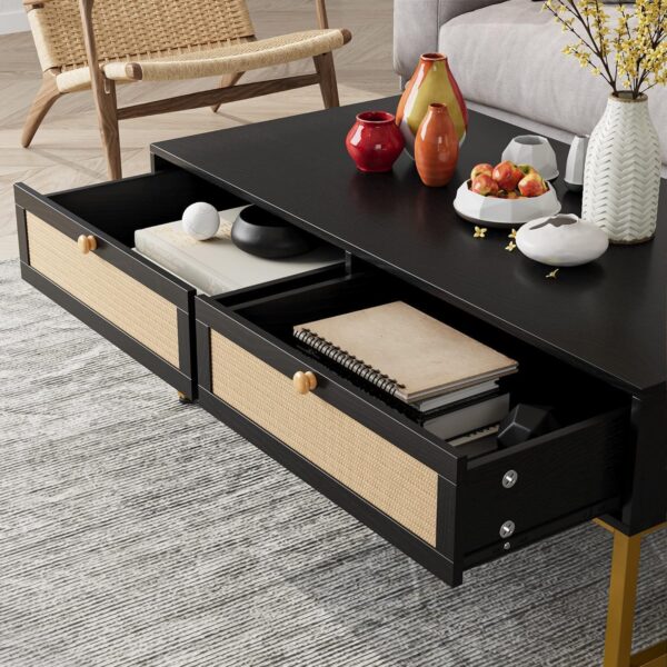 Towallmark Coffee Table with Hidden Compartment and Storage Shelf, 45.66 Inch Coffee Table - Image 3