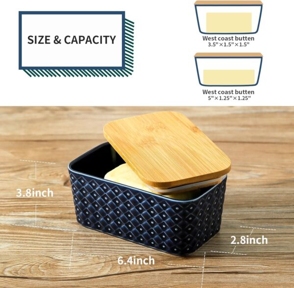 Ceramic Butter Dish with Lid,Large Butter Container with Airtight Cover for Countertop -5% - Image 2