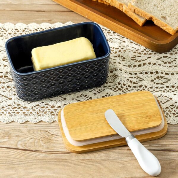 Ceramic Butter Dish with Lid,Large Butter Container with Airtight Cover for Countertop -5% - Image 6