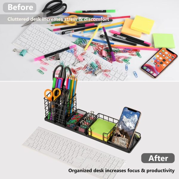 Organizers and Accessories, Desk Organizer Set with Pen Holder, Sticky Note holder, Paper Clip Holder - Image 6