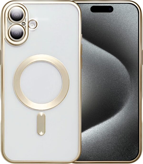 for iPhone 16 Titanium Plated Matte TPU Protective Case, Compatible with MagSafe