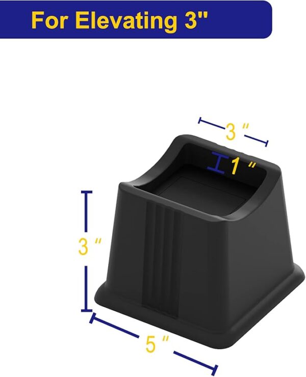 Bed Furniture Risers Elevate 3" in Height, Heavy Duty Rectangle Blocks for Couch,Chair,Table Legs,Bed,Cabinet - Image 6