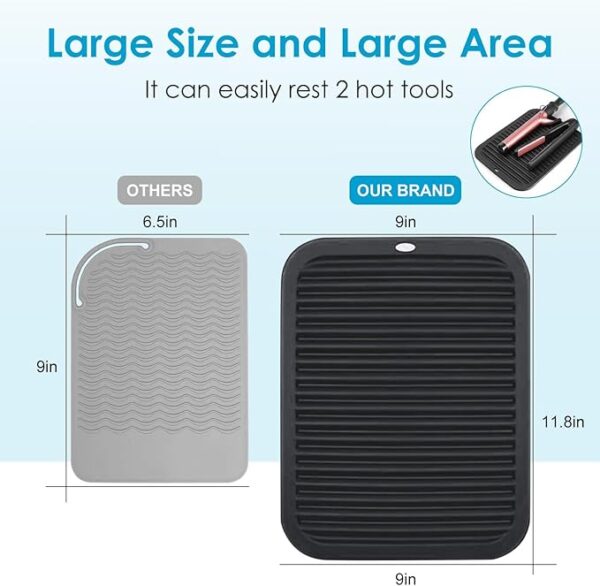 DeepKlean Large Silicone Heat Resistant Mat, Professional Hot Hair Tools Mat for Curling Iron -10% - Image 5