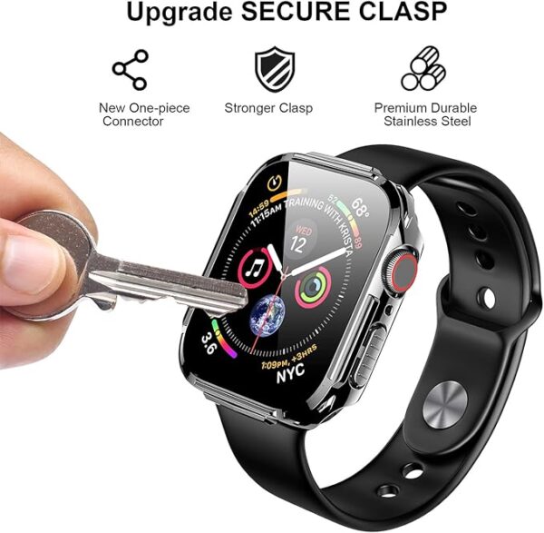 Mesime Rugged Case Compatible for Apple Watch Series 8 7 41mm with Tempered Glass Screen Protector - Image 6