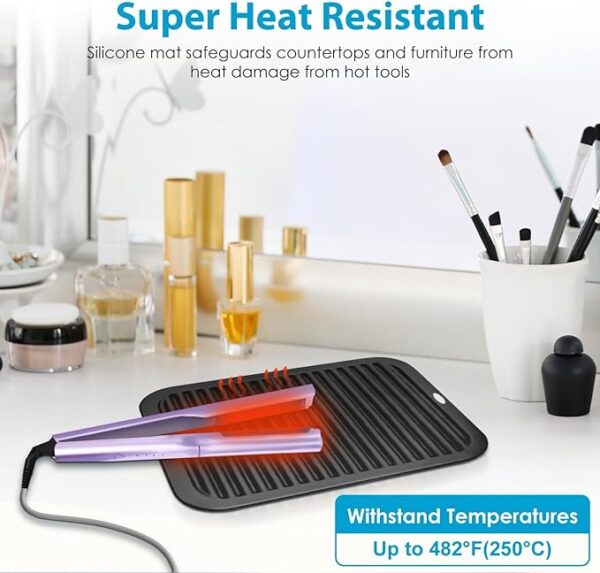 DeepKlean Large Silicone Heat Resistant Mat, Professional Hot Hair Tools Mat for Curling Iron -10% - Image 6