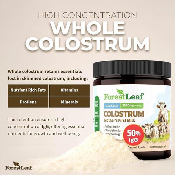 Colostrum Powder Grass Fed Whole Milk 50% IgG Highest Concentration Colostrum Supplement for Women/Men - Image 6